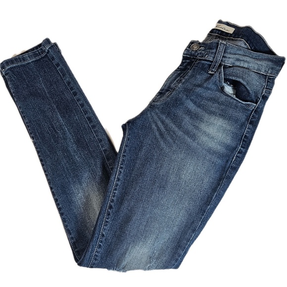 KanCan Denim - KanCan Jeans Womens 27 Blue Denim Distressed Ripped Low Rise Medium Wash Pants